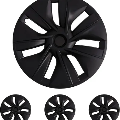 Wheel Covers 19 Inch for Tesla Model Y 2024 Hubcaps Compatible Tesla Model Y Accessories 2024 2023 2022 2021 4 Pcs Rim Protector
