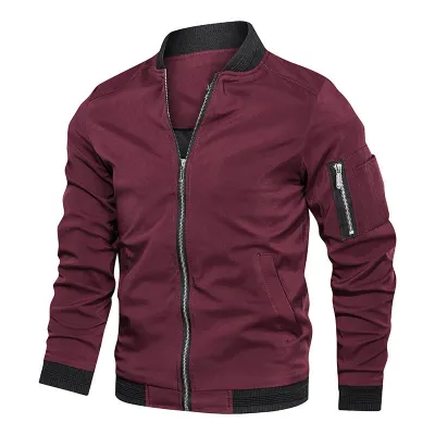 Spring Autumn Men's Windbreaker Jacket Casual Lightweight Jacket For Men Sports Zip Up Coat with Pockets Clothing