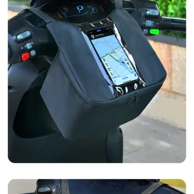 Motorcycle Front Dash Bag Hanging Touch Screen Phone GPS Pouch Waterproof Handlebar Mount Storage for Tank Alternative