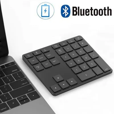 Dual Bluetooth Numeric Keypad 2.4Ghz Wireless Keyboard K35 Digital Keyboard 300mAh Rechargeable Numpad for IOS Android Windows