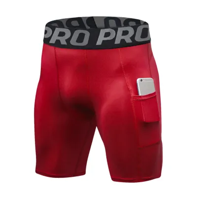 Compression Shorts Men's Anti-Chafing Underwear Base Layer Quick Dry Running Shorts with Pockets for Workout and Gym Activities