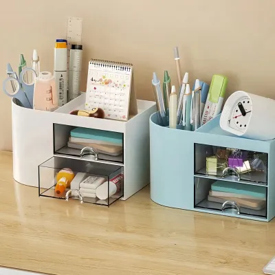 1pc Stationery Organizer Desk Drawer Desktop Storage Pen Holder Workstation Accounting Manual Filing Rack Back To School Desk Office Supplies Office Accessories