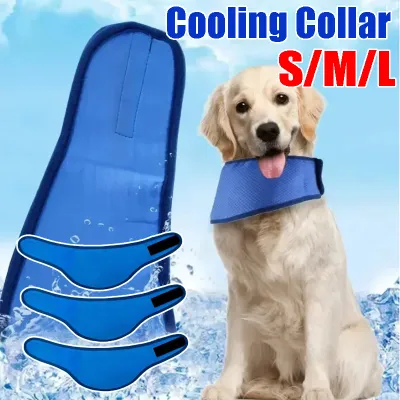Pet Cooling Ice Wrap for Dogs and Cats Refreezable Gel Neck Collar for Summer Heat Prevent Heatstroke Soft Breathable Fabric