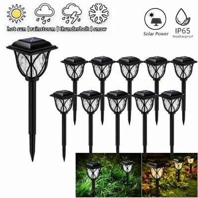 1-8PCS Solar Powered Outdoor Garden Lights Waterproof LED Stake Lamps for Automatic Yard Pathway and Lawn Lighting