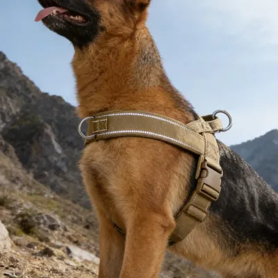 Tactical No-Pull Dog Harness for Large Breed: Heavy-Duty Vest with Reflective Strip, Adjustable & Padded for Control and Pullers
