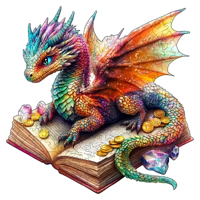 3D Dragon Wooden Puzzle - Brain Teaser with Irregular Animal Shapes, Stress Relief Adult Puzzle Game, Unique Birthday/Valentine'