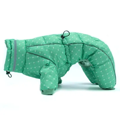 Winter Warm Dog Coat Snowsuit for Small Medium Dogs Puffy Padded Thicken Waterproof Dog Overalls Windproof Pet Outdoor Jacket