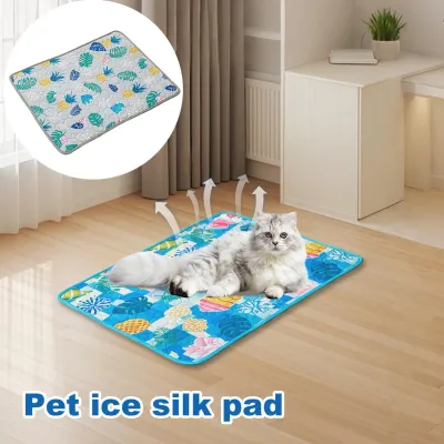 Pet Cooling Mat Cat Cooling Mat And Sleeping Pad For Pets Summer Cool Pads Blanket Washable Ice Silk Breathable Mat Pet supplies