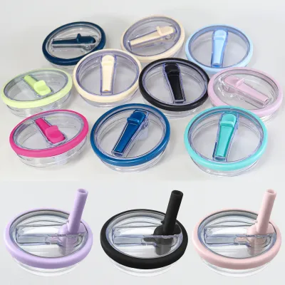 40 oz Replaceable Tumbler Flip Straw Lid for Stanley Cup,Reusable Tumbler Cover, Spill Proof Splash Resistant Tumbler Lids