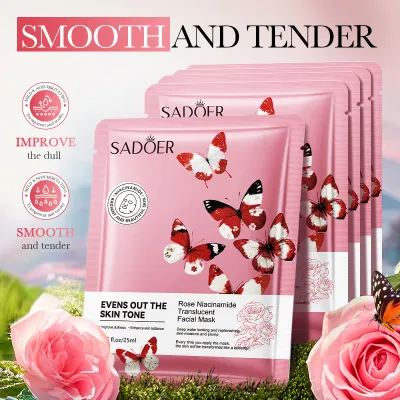 SADOER Rose Face Mask Moisturizing Whitening Hydrating Anti-Aging Wrinkle Facial Masks Sheet Mask for Face Skin Care