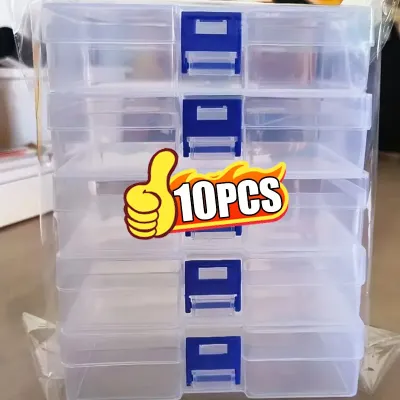 Clear Plastic Storage Box With Flap Lid Multi-purpose Lockable Container Case For Jewelry Pencils Sundries Home Organizer Box