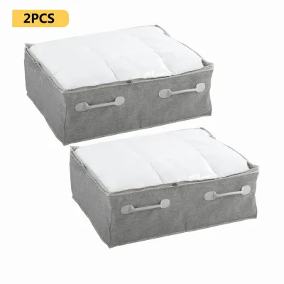 Under the Bed Zippered Closet Storage Bin Set, 2-Pack, 26" x 21", Large Capacity Foldable Organizer for Clothes, Bedding, Blankets, Quilts, Toys, Dustproof, Space-Saving Storage Container, Durable Fabric, Easy to Slide, Home and Bedroom Organization Solut