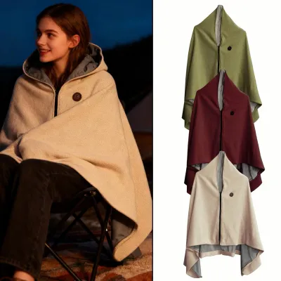 Electric Heated Shawl 3 Gears Thermal Blanket with Zipper USB Powered for Office Travel Camping Car Outdoor Home Winter Use