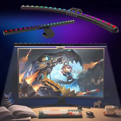 Eye-Care 60cm Curved Monitor Screen Light LED Desk Lamp RGB Backlight USB Night Light Dimmable Table Lamp For Reading Gamming