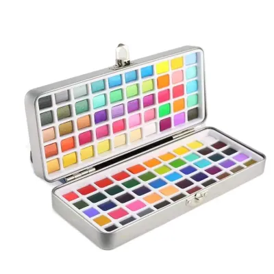 50/90/100 Color Professional Watercolor Paint Set Portable Glitter Watercolor Pigment Beginner Drawing Art Supplies for Artist