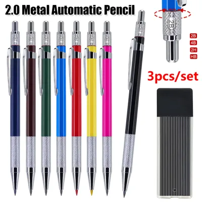 2.0MM Metal Mechanical Pencil With lead Art Drawing Design Automatic Pencil Writing Student Office School Supplies