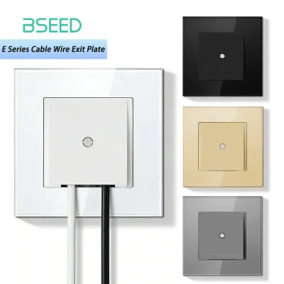Bseed E Series Outlet Cover with Hole for Cable Exit Pre-Drilled Blank Wall Plate Replacement Faceplate for Switch and Socket