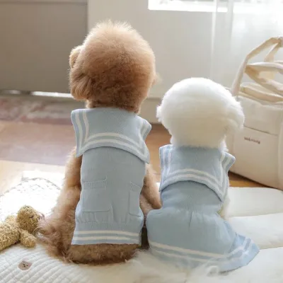 Fashion Pet Dog Knitted Sweater Cute Puppy Dresses Teddy Bear Pomeranian For Small Dog Warm Winter Cat Dog Christmas Clothes