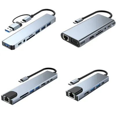 USB C HUB Type C Splitter Thunderbolt 3 Docking Station Laptop Adapter With For Macbook Air M1 iPad Pro