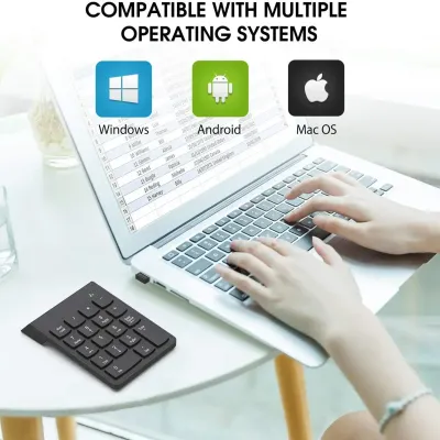 Wireless Portable Number Pads 2.4 GHz Numpad 18 Keys Numeric Keypad Financial ACccounting Number Keyboard for Laptop PC Desktop