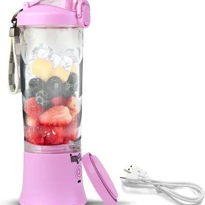 Total Chef Portable Blender, USB Rechargeable 20oz Mini Mixer for Smoothies, Protein Shakes, Travel, Ice Crushing, Lilac