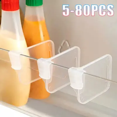 5-80PCS Flexible Fridge Divider Slots Grid Organizer Plates Self Standing Separator Clips for Freezer Shelf Stackable Storage