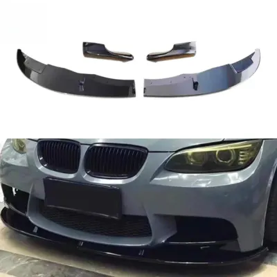 For BMW 3 Series E90 M3 Style Front Lip Spoiler Splitter 2-Piece Front Bumper Corner Body Kit Exterior Modification Accessories