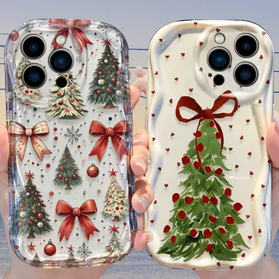 Oil Painting Christmas Tree Case for iPhone 17 Air 16 E 15 14 Plus 13 12 Mini 11 Pro Max Silicone Shockproof Soft Covers Funda