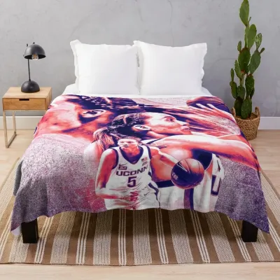 Paige Bueckers BasketBall Throw Blanket weighted blanket velor blankets beach blanket cotton knit blanket
