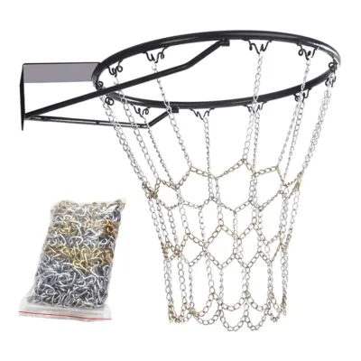 Durable Basketball Target Net Rustproof Galvanized Iron Chain Net Metal Chain Basketball Net for Basketball Hoop