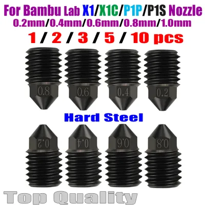 For Bambu Lab p1p /P1S X1 / x1c Nozzle Hardened Steel 0.2 0.4 0.6 0.8 1.0mm For Bambulab Nozzles Upgraded 3d printer Accessories