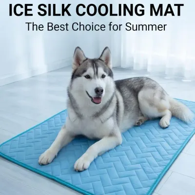 Summer Ice Silk Dog Cooling Mat Breathable Pet Cushion Washable Dog Cat Sleeping Bed Blanket Pad For Small Medium Large Dog Cat