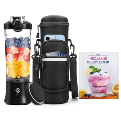Portable 20 oz USB-C Rechargeable Insulated Blender with 6 Blades for Smoothies Protein Drinks Compact Travel Cup with Recipe B