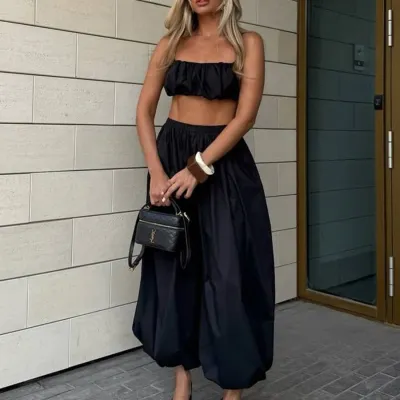 Bornladies Autumn Womens 100% Cotton Loose Lantern Style Wide Leg Pants Street Style Casual Lazy Pants Fashion Trousers