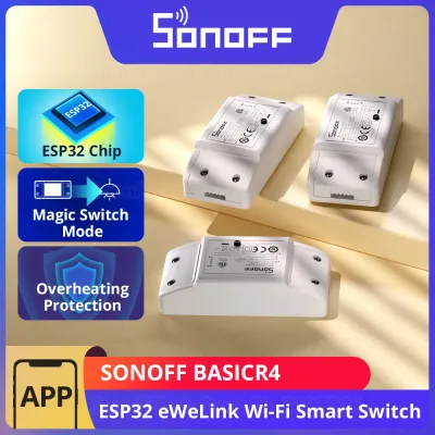 1-10PCS SONOFF BASICR4 WiFi Smart Switch ESP32 Magic Switch Mode Reliable Safe eWeLink Remote Control with S-MATE2 Alexa Google