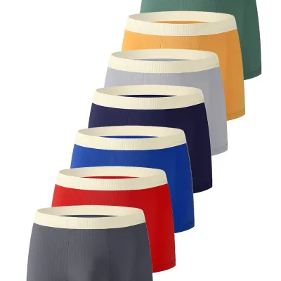 Men's 7-Pack Cotton Blend Boxer Briefs - Multi - Color Ribbed Underwear Set