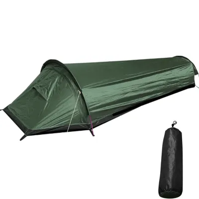 Portable Backpacking Tent Outdoor Camping Sleeping Bag Tent Beach Lightweight Single Person Sleeping Bag Tent with Storage Bag