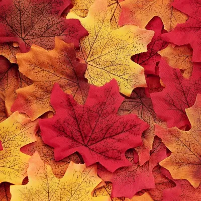 50-500PCS Artificial Maple Leaves Autumn Leaf Garland for Halloween Fall Decor Party Festival Thanksgiving Table Decorations