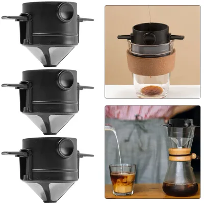 Foldable Portable Coffee Filter Coffee Maker Stainless Steel Drip Coffee Tea Holder Reusable Paperless Pour Over Coffee Dripper