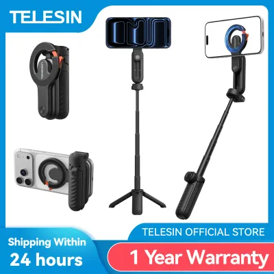 TELESIN Mini Magnetic Carabiner Wireless Shooting Aid Remote Control Hand Grip Phone Holder Selfie Stick Tripod for Smart Phone