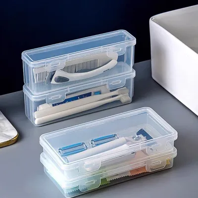 1PCS Clear Household Organizer Box Dustproof Storage case with Lid Multipurpose Storage Container for Masks Pills