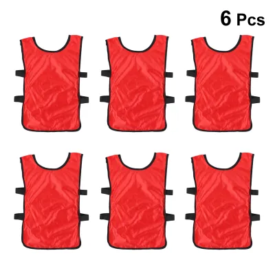 6pcs Training Waistcoat Football Vest Kid Breathable Pinnies Scrimmage Vest Match Differentiation Team Uniform Team Sport Supply