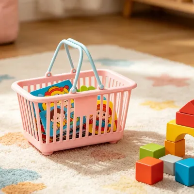 Mini Shopping Basket Portable Organizer with Handles Tiny Basket for Kids Toy Snack Desk Bathroom Home Shopping Dorm Kitchen
