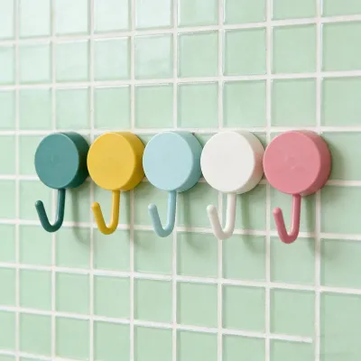 50Pcs Pastel Mini Wall Hooks No Drill Self Adhesive Small Hooks for Hanging Keys Jewelry Ornaments Kitchen Bathroom Home Decor