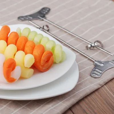 Cucumber Spiralizer Stainless Steel Fruit and Vegetable Spiral Tool Creative Kitchen Slice Gadget for Garnishing Easy to Use