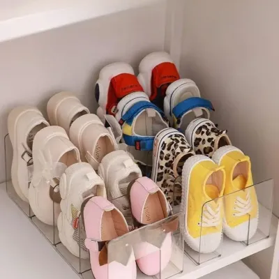 Clear Plastic Purse Handbag Organizer 4 Sections Bag Closet Shelf Divider Purse Display Stand Handbag Storage Organizer Holder