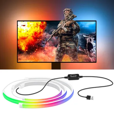 RGBIC Computer Display Screen Ambient Light USB LED Strip PC Gaming Backlight Decor For 24/27/32/34/49 inch monitor