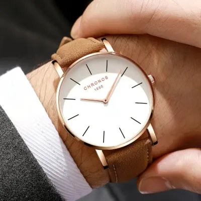 CHRONOS Luxury Brand Watch For Men Minimalist Fashion Quartz Wristwatches Dress Casual Analog Classic Wristwatches Male Montre