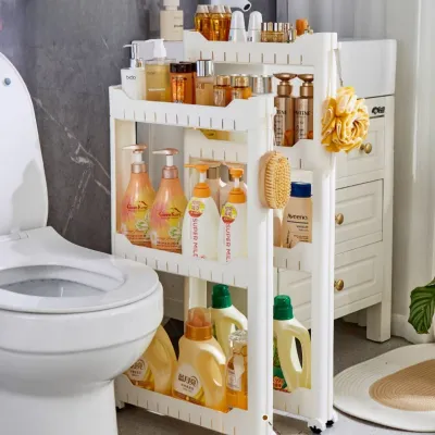 Slim Bathroom Shelf Narrow Gap Storage for Small Spaces Kitchen Fridge Side Organizer Compact Storage Rack for Toiletries Acces