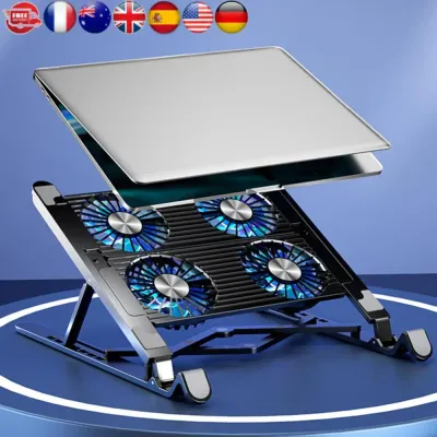 Laptop Cooling Pad with 2/4 Fans Silent Gaming Laptop Cooler Fan RGB 7 Height Portable Laptop Holder for 11-17.3 Inch Notebook